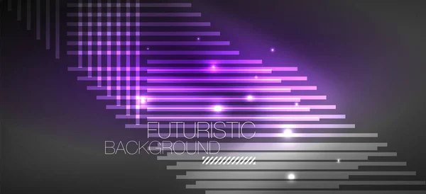 Background Neon Glowing Lines Geometric Shapes Lights Dark Wallpaper Concept — Stock Vector