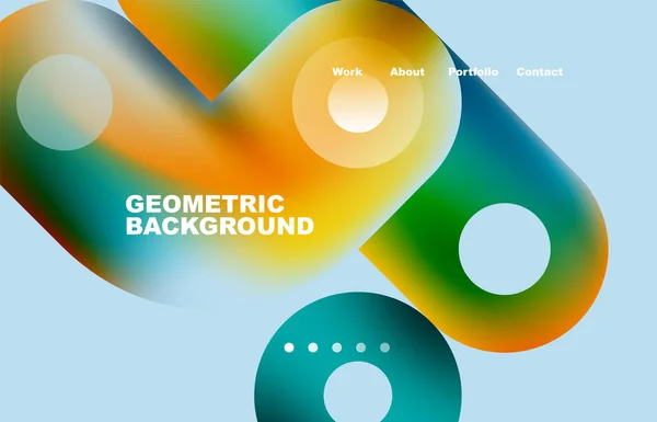 Circles Shapes Landing Page Abstract Geometric Background Web Page Website — Stockvektor