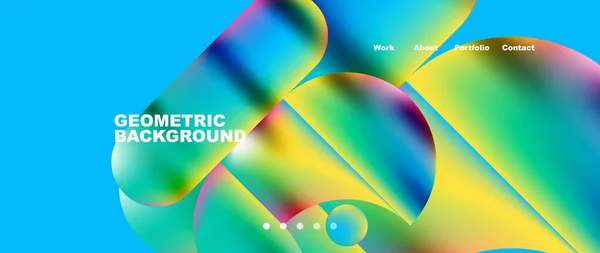 Colorful Metallic Geometric Shapes Minimal Abstract Background — 스톡 벡터