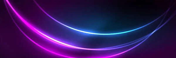 Mavi Neon Parlayan Çizgiler Sihirli Enerji Uzay Işığı Konsepti Soyut — Stok Vektör