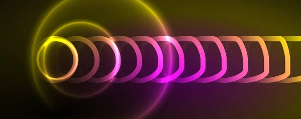 霓虹灯发光体抽象背景 技术能量空间光概念 抽象背景墙纸设计 — 图库矢量图片