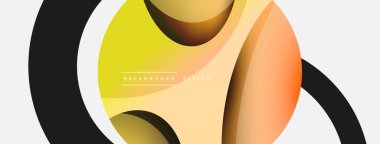 Yaratıcı geometrik duvar kağıdı. Asgari soyut arkaplan. Duvar kağıdı arkaplanı veya iniş sayfası için daire ve dalga kompozisyon vektör çizimi