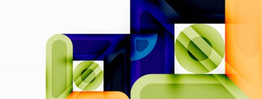 Yaratıcı geometrik duvar kağıdı. Asgari soyut arkaplan. Daire çizgileri, duvar kağıdı arkaplanı veya iniş sayfası için kompozisyon vektör illüstrasyonunu kareler