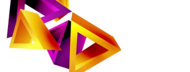 3d üçgen soyut arkaplan. Temel şekil teknolojisi ya da iş konsepti bileşimi. Duvar kağıdı, afiş, arkaplan veya iniş için moda tekno iş şablonu