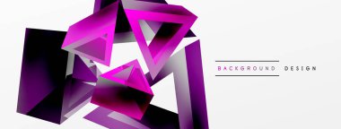 3d üçgen soyut arkaplan. Temel şekil teknolojisi ya da iş konsepti bileşimi. Duvar kağıdı, afiş, arkaplan veya iniş için moda tekno iş şablonu