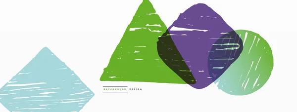抽象的な背景 手描き幾何学的な形状 正方形 三角形 バナー 背景や着陸のためのクラフトビジネスコンセプトテンプレート — ストックベクタ