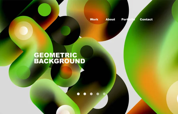 Circles Shapes Landing Page Abstract Geometric Background Web Page Website — Stok Vektör