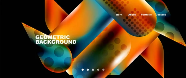 Landing Page Background Template Colorful Plastic Shapes Abstract Composition Vector — 图库矢量图片