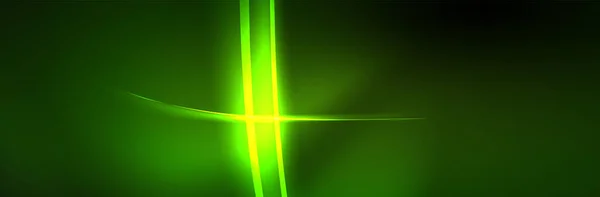 Neon Świecące Linie Fal Płynu Magia Energia Przestrzeń Światło Koncepcja — Wektor stockowy