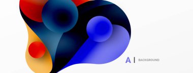 Akan geometrik şekiller, minimalist soyut arkaplanı oluşturur. Yuvarlak şekiller ve daireler. Yapay zeka teknolojisi, engelleme zinciri, iletişim için duvar kağıdı, 5G, bilim, iş