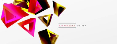 3d triangle abstract background. Basic shape technology or business concept composition. Trendy techno business template for wallpaper, banner, background or landing