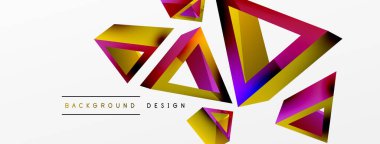 3d üçgen soyut arkaplan. Temel şekil teknolojisi ya da iş konsepti bileşimi. Duvar kağıdı, afiş, arkaplan veya iniş için moda tekno iş şablonu