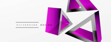 Üçgen soyut arkaplan. 3D vektör temel biçim teknolojisi veya iş konsepti bileşimi. Duvar kağıdı, afiş, arkaplan veya iniş için moda tekno iş şablonu