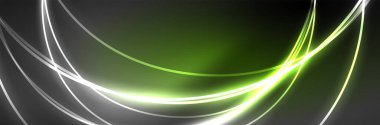 Neon parlayan sıvı dalga çizgileri, sihirli enerji uzay ışığı konsepti, soyut arka plan duvar kağıdı tasarımı