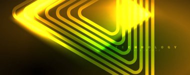 Neon parlak çizgiler ve açılar, sihirli enerji uzay ışığı konsepti. Duvar kağıdı, afiş, arkaplan, broşür, katalog, kapak, broşür