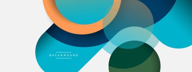 Yaratıcı geometrik duvar kağıdı. Asgari soyut arkaplan. Duvar kağıdı arkaplanı veya iniş sayfası için daire bileşimi vektör çizimi