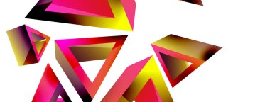 3d triangle abstract background. Basic shape technology or business concept composition. Trendy techno business template for wallpaper, banner, background or landing