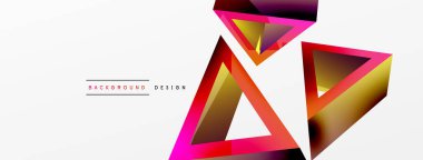 3d triangle abstract background. Basic shape technology or business concept composition. Trendy techno business template for wallpaper, banner, background or landing