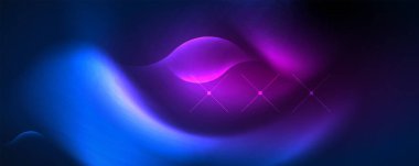 Neon glowing waves, magic energy space light concept, abstract background wallpaper design