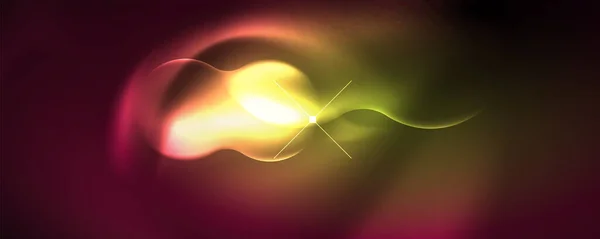 Νέον Λαμπερό Κύματα Μαγική Έννοια Φως Χώρο Ενέργειας Αφηρημένο Φόντο — Διανυσματικό Αρχείο