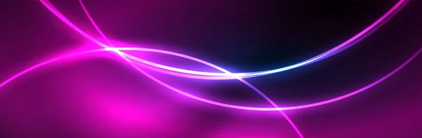 Blauwe Neon Gloeiende Lijnen Magische Energie Ruimte Licht Concept Abstracte — Stockvector