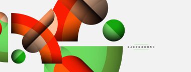 Geometrik soyut arkaplan. Duvar kağıdı arkaplanı veya iniş sayfası için yuvarlak şekiller, daireler, satır bileşimi