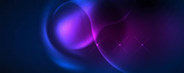 Neon glowing waves, magic energy space light concept, abstract background wallpaper design