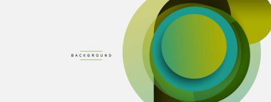 Vektör yuvarlak şekilli daireler minimum geometrik arkaplan. Duvar kağıdı afişi veya iniş sayfası için vektör illüstrasyonu