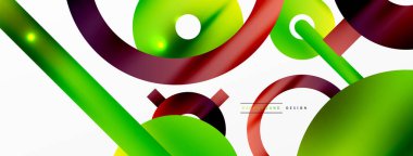 Minimum geometrik soyut arkaplan. Çember, çizgi ve yuvarlak şekiller tasarımı. Duvar kağıdı, afiş, arkaplan veya iniş için moda tekno iş şablonu