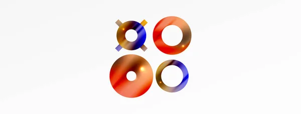 Minimal Geometrisk Abstrakt Bakgrund Glänsande Och Glänsande Cirkel Linje Och — Stock vektor