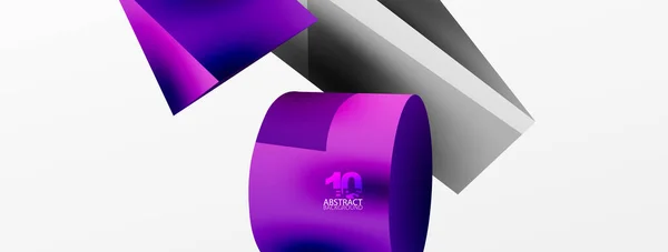 Vector Abstract Background Shapes Triangle Cylinder Trendy Techno Business Template — Wektor stockowy