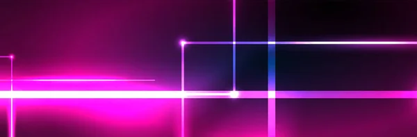 Skinnende Neon Lys Mørk Abstrakt Baggrund Med Sløret Magiske Neon – Stock-vektor