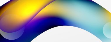 Fluid abstract background. Liquid color gradients composition. Round shapes and circle flowing design for wallpaper, banner, background or landing