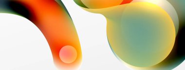 Fluid abstract background. Liquid color gradients composition. Round shapes and circle flowing design for wallpaper, banner, background or landing