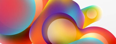 Fluid abstract background, round shapes and circle flowing design for wallpaper, banner, background or landing