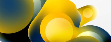 Fluid abstract background, round shapes and circle flowing design for wallpaper, banner, background or landing