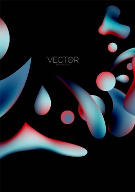 Fluid water drop shape composition abstract background. Vector illustration for banner background or landing page