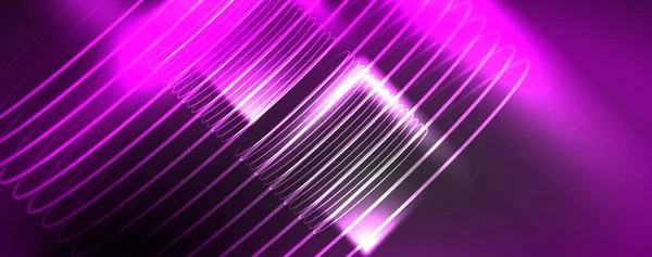 Lesklé Neonové Vlny Dynamický Elektrický Pohyb Energie Nebo Rychlost Koncepce — Stockový vektor