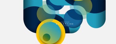 Vektör yuvarlak şekilli daireler minimum geometrik arkaplan. Duvar kağıdı afişi veya iniş sayfası için vektör illüstrasyonu