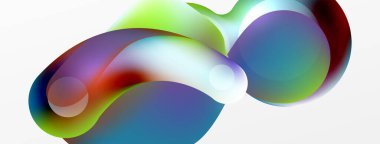 Fluid abstract background. Liquid color gradients composition. Round shapes and circle flowing design for wallpaper, banner, background or landing