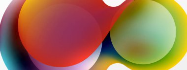Fluid abstract background. Liquid color gradients composition. Round shapes and circle flowing design for wallpaper, banner, background or landing