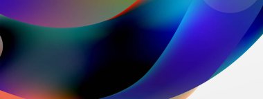 Fluid abstract background, round shapes and circle flowing design for wallpaper, banner, background or landing