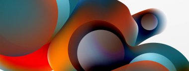 Fluid abstract background. Liquid color gradients composition. Round shapes and circle flowing design for wallpaper, banner, background or landing