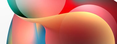 Fluid abstract background. Liquid color gradients composition. Round shapes and circle flowing design for wallpaper, banner, background or landing