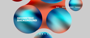 Flowing gradient colors and round elements and circles. Vector illustration for wallpaper, banner, background, leaflet, catalog, cover, flyer