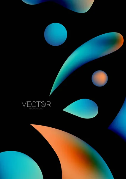 Fluid Water Drop Shape Composition Abstract Background Vector Illustration Banner — Stockvector