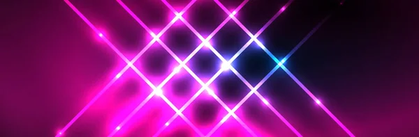 Glänzende Neonlichter Dunkler Abstrakter Hintergrund Mit Verschwommenem Magischen Neonlicht Geschwungene — Stockvektor