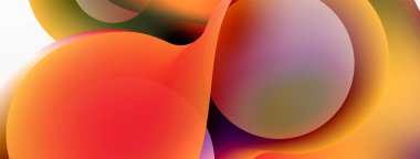 Fluid abstract background. Liquid color gradients composition. Round shapes and circle flowing design for wallpaper, banner, background or landing