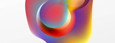Fluid abstract background, round shapes and circle flowing design for wallpaper, banner, background or landing