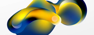 Fluid abstract background. Liquid color gradients composition. Round shapes and circle flowing design for wallpaper, banner, background or landing